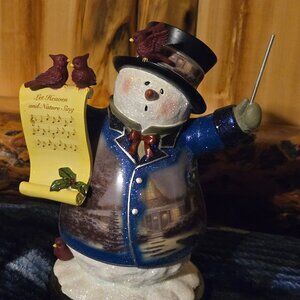 "Let Heaven & Nature Sing" Thomas Kinkade Snowman New